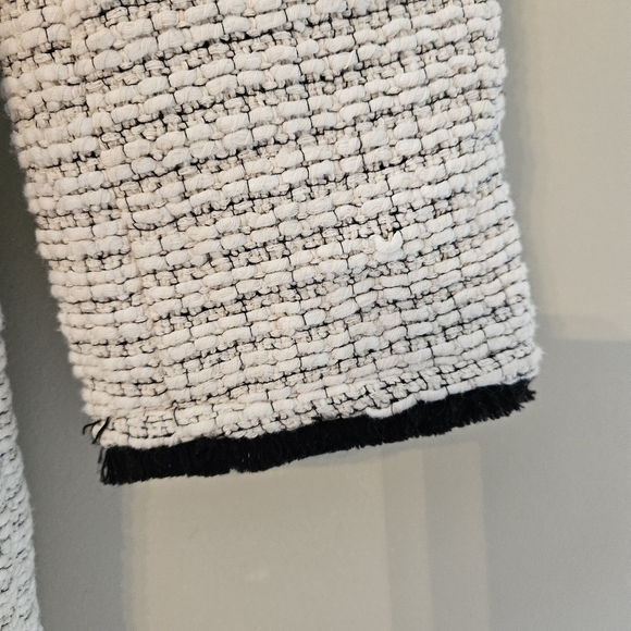 Theory Tweed Relaxed Open Front Pockets Belted Casual Women's Jacket Size XS. - Picture 14 of 15